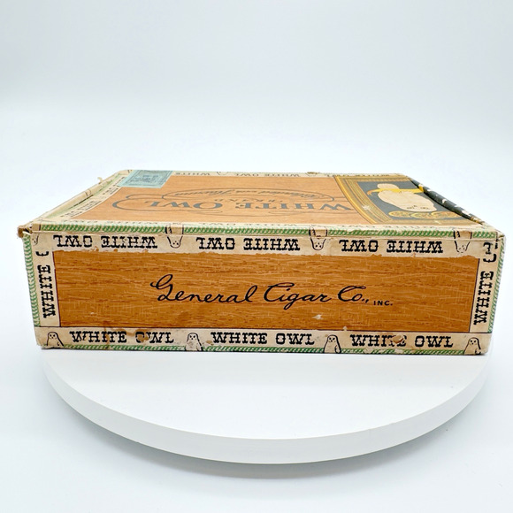 Vintage WHITE OWL Cigar Box Invincible 10 Cents Factory Number 204 Empty Prop - Picture 5 of 16